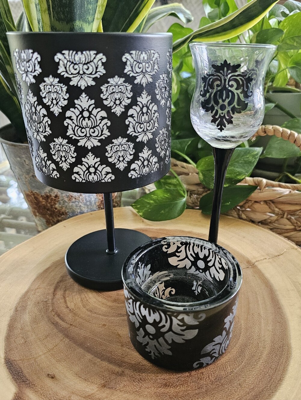 3PC Discontinued (2012) 'Forbidden' Collection Candle Votive Set by Partylite